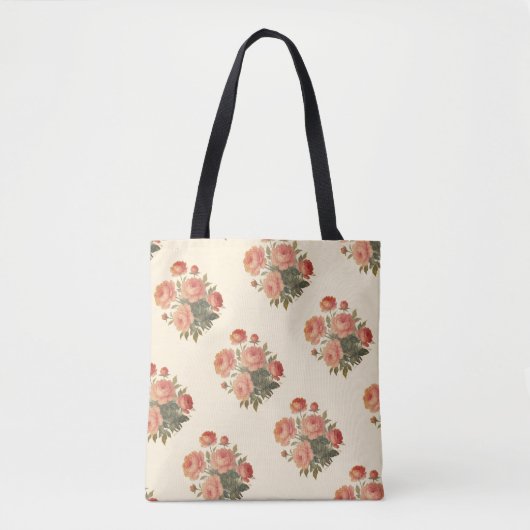 Elegante  Bloemen Roze pioenen Tote Bag (Voorkant)