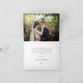 Elegante Bloemen Roze Pioenenbruiloft Dank u kaart (Binnen)