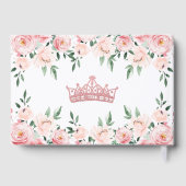 Elegante bloemen roze Quinceanera Gastenboek (Achterkant)