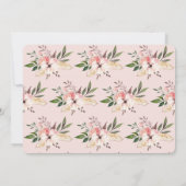 Elegante bloemen roze verjaardagsfeestje uitnodigi kaart (Achterkant)