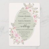 Elegante Bloemen Roze Waterverf Rozen & pioenen Programmakaart (Voorkant)