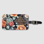 Elegante Bloemen Rozen Bagagelabel met Zacht Ontwe (Voorkant (horizontaal))