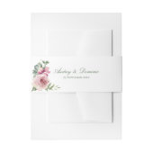 Elegante Bloemen Rozen Botanische bruiloft Uitnodigingen Wikkel (Voorkant Voorbeeld)