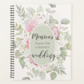 Elegante Bloemen Rozen & pioenen Weddingplanner Planner (Voorkant)