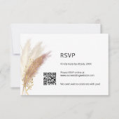 Elegante Bloemen RSVP met QR Code Stoffige Roze Pa (Voorkant)