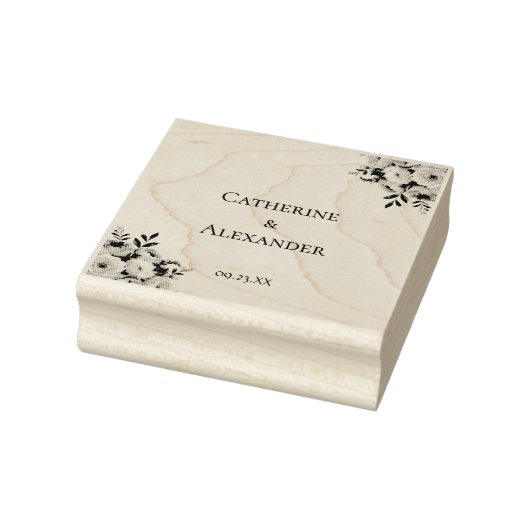 Elegante Bloemen Rustieke Boho Wedding Rubberstempel (Stempel)