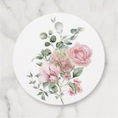 Elegante Bloemen Rustieke Botanische Rozen Bruilof Bedankjes Labels (Achterkant)