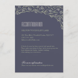 Elegante bloemen rustieke bruiloft accommodaties informatiekaartje