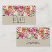 Elegante Bloemen Rustieke Chic Kraft Glam Custom Visitekaartje (Voorkant / Achterkant)