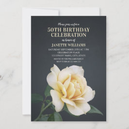 Elegante Bloemen Rustieke Gele Roos Moderne Verjaa Kaart