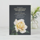 Elegante Bloemen Rustieke Gele Roos Moderne Verjaa Kaart (Staand voorkant)