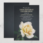 Elegante Bloemen Rustieke Gele Roos Moderne Verjaa Kaart (Voorkant / Achterkant)