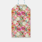 Elegante Bloemen Rustieke Kraft Monogram Bruiloft  Cadeaulabel (Achterkant)