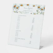 Elegante bloemen | Salon prijslijst Service Menu Reclamebord Met Voetstuk (Voorkant)