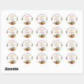 Elegante Bloemen Sanitizer Bruiloft Goud Dank u Ronde Sticker (Vel)