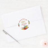 Elegante Bloemen Sanitizer Bruiloft Goud Dank u Ronde Sticker (Envelop)
