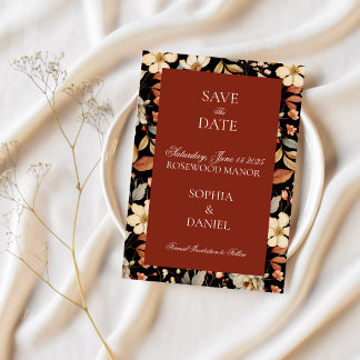 Elegante Bloemen Save the Date Nodig