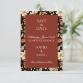 Elegante Bloemen Save the Date Nodig (Staand voorkant)