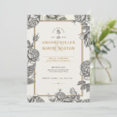 Elegante Bloemen Save the Date Wedding Kaart (Staand voorkant)