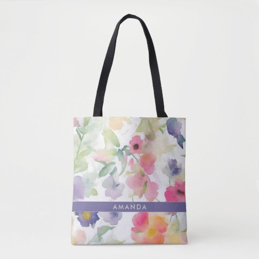 Elegante Bloemen Schattige Trendy Chic Stijlvolle  Tote Bag (Voorkant)