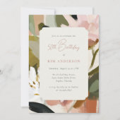 Elegante Bloemen Schilderen 50ste Verjaardag Kaart (Voorkant)