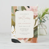 Elegante Bloemen Schilderen 50ste Verjaardag Kaart (Staand voorkant)