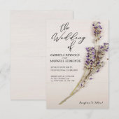 Elegante Bloemen Schone Lavendel Bruiloft Kaart (Voorkant / Achterkant)
