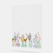 Elegante Bloemen Script Afstudeerfeest Welkom Acryl Bord (Hoek)