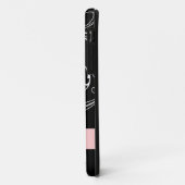 Elegante bloemen scroll blad zwart roze bloeien Case-Mate iPhone case (Achterkant/links)