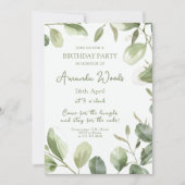 Elegante bloemen sereniteit verjaardagsfeest kaart (Voorkant)