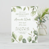 Elegante bloemen sereniteit verjaardagsfeest kaart (Staand voorkant)