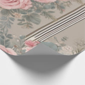 Elegante  Bloemen Shabby Chic Cadeaupapier (Hoek)