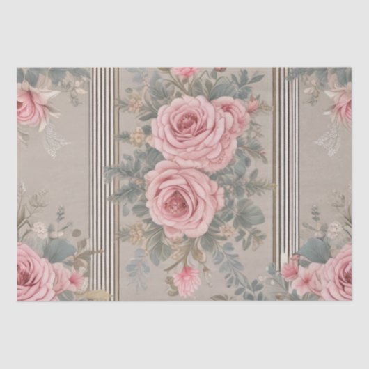 Elegante Bloemen Shabby Chic Tissuepapier (Voorkant)