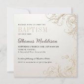 Elegante bloemen sierfoto doop kaart (Voorkant)