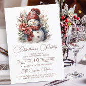 Elegante Bloemen Sneeuwman Kerstfeest Kaart