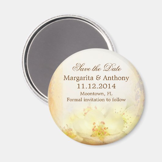 Elegante bloemen sparen de datummagneten magneet (Voorkant / Achterkant)