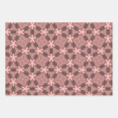 Elegante Bloemen & Sterren Patroon Set in Blush To Inpakpapier Vel (Voorkant 3)