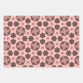 Elegante Bloemen & Sterren Patroon Set in Blush To Inpakpapier Vel (Voorkant)