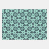Elegante Bloemen & Sterrenpatronen in Mint Tones Inpakpapier Vel (Voorkant)
