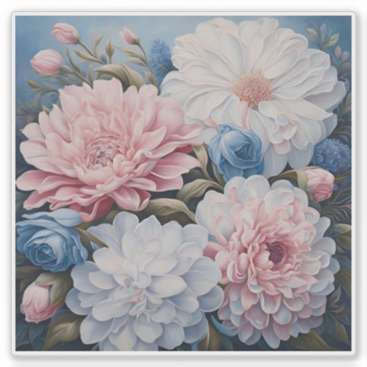 Elegante bloemen Sticker (Voorkant)