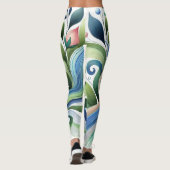 Elegante Bloemen & Stromende Natuur Vrouwen Leggings (Achterkant)