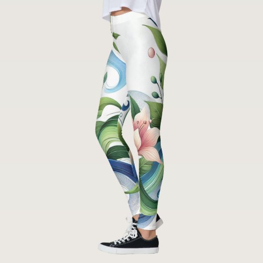 Elegante Bloemen & Stromende Natuur Vrouwen Leggings (Links)