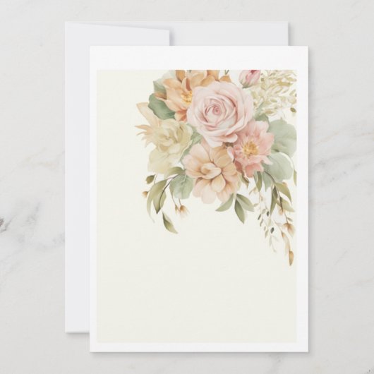 Elegante Bloemen Sweet 16 Verjaardag Uitnodiging K (Achterkant)