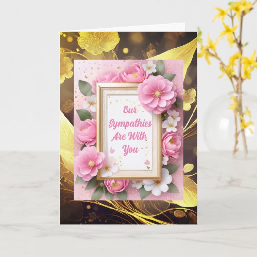 Elegante Bloemen Sympathie Kaart (Gele Bloem)