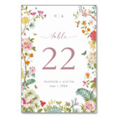 Elegante  Bloemen Tafel Kaart (Achterkant)