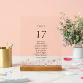 Elegante Bloemen Tafel Nummer Acryl Teken Acryl Bord (Huwelijk)