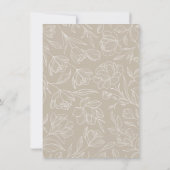 Elegante Bloemen Taupe Bruiloft Zitkaart Kaarten (Achterkant)