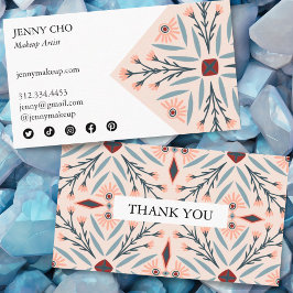 Elegante Bloemen Tegels Geometrische Roze Orde Dan Visitekaartje