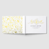 Elegante bloemen tekenen bruiloft gastenboek (Volledig)