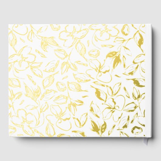 Elegante bloemen tekenen bruiloft gastenboek (Achterkant)